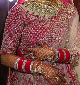 Hot Pink Embroidered Bridal Lehenga