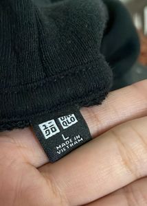 Oversized UNIQLO Black Hoodie Dress