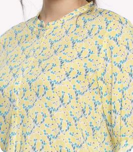 Yellow Floral Print Top