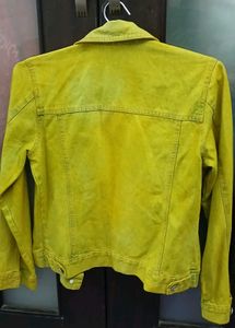 Neon Green Denim Jacket - Medium Size