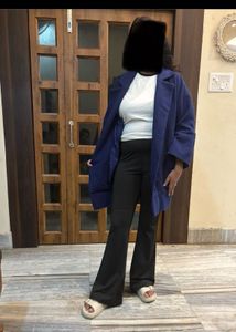 purle-blue woolen overcoat