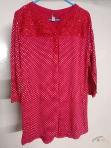 Red Top For Casual And Party Wear