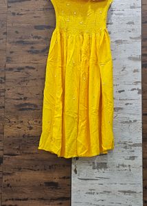 Yellow Hot Tube Suit With Palazzo And Dupatta