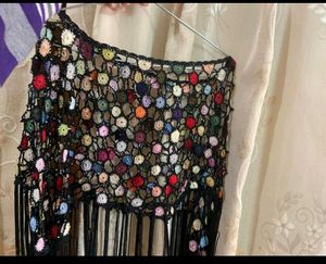 Crochet Fringe Pancho Handmade
