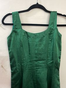 Satin Green Maxi Dress