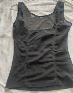 Black Mesh Panel Tank Top