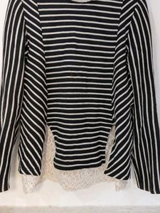 Double Layer Black And White Sweater.