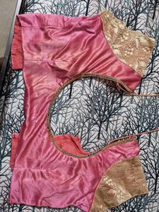 Elegant Pink &amp; Gold Saree