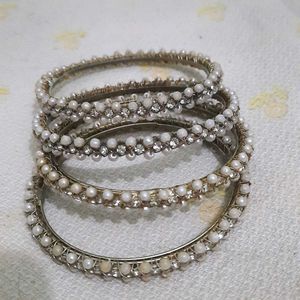 Pearl Embellished Bangles.