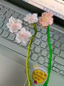 crochet flower bookmark