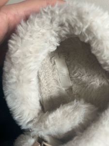 H&amp;M Fuzzy Double Strap Slides