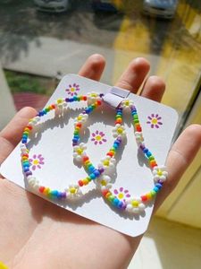 Rainbow Daisy Necklace ⁠♡