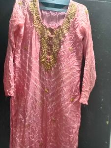 Pink Embroidered Kurta Set
