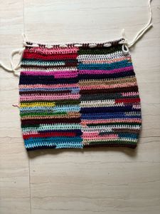 Multicolour Crochet Mini Skirt