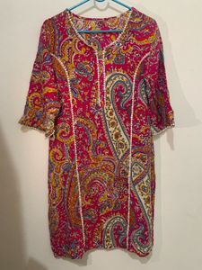 Pink Paisley Print Kurta