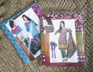 Combo Of Two Unstitched Suit For Women's 💛💚💙