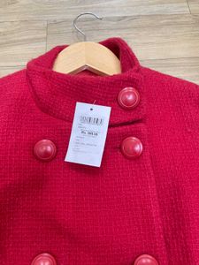Chic Red Short Coat - Size S/M