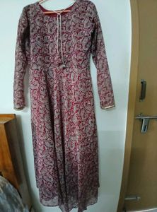 Full sleeve floral gown with dupatta