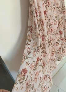 pastel colour floral midi dress.