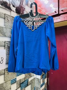Blue Embellished Top