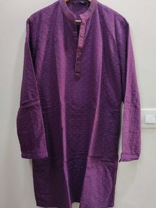 Men's Purple Chikankari Kurta