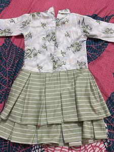 Girls Floral Striped Dress