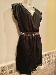Black Embellished Mini Dress