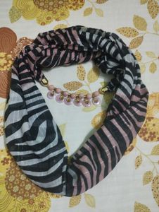 Beaded Pendant Scarf Necklace