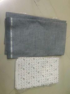 Fabric Bundle: Grey Check &amp; Patterned White