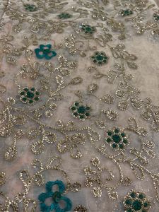 heavy embroidered net saree