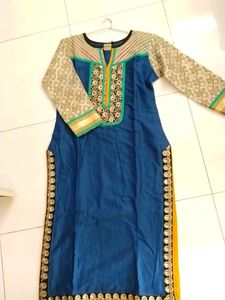 Offer!!! Blue Cotton Silk Dress