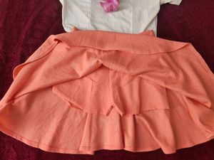 Aesthetic cute peach Skirt
