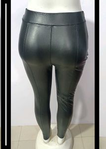 Faux Leather Zipper Leggings Free Sz Fit 28-3