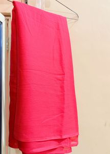 Elegant plain Red Saree