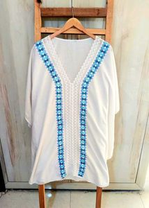 Embroidered Kaftan Top Size-48+