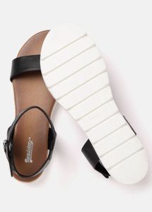 Roadster Black Ankle Strap Sandals