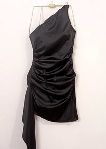 Black Bodycon Satin Dress