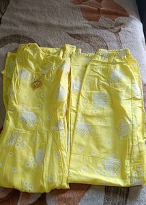 Yellow Floral Print Salwar Kameez Set