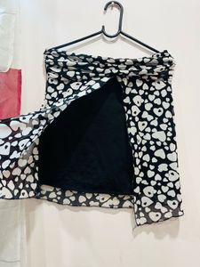 Black Heart Print Bustier Tube Top