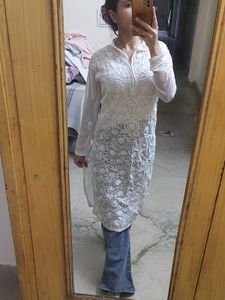 White Chikankari Kurti