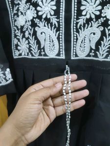 Elegant Black Embroidered Kurti