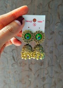 Peacock Jhumka Earrings