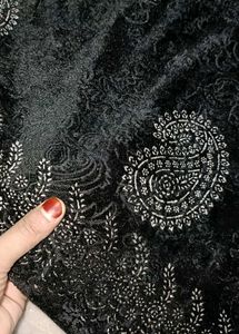 Elegant Black Velvet shimmer Shawl 3
