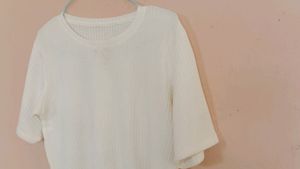 White Ribbed Crop Top 🤍