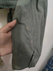 Olive Green Cropped Jacket