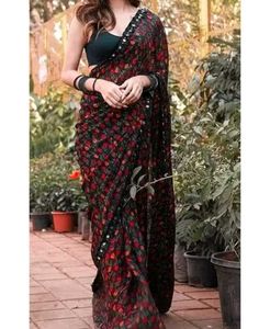 Elegant Floral Print Saree