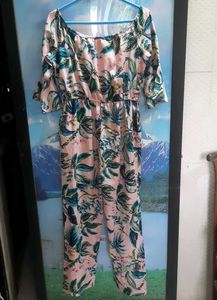 Floral Print Off-Shoulder Jumpsuit