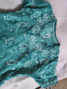 Beautiful Sea Green Short Kurti Light For Summers