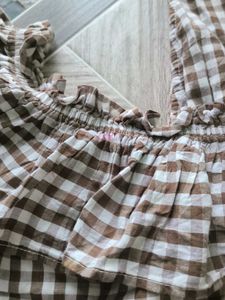 Cute Brown Gingham Top