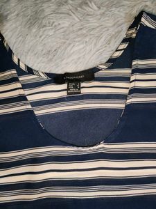 Navy Blue and White Top